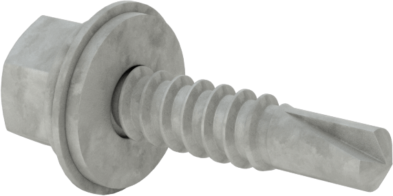 Metal için Pullu Delme Vidaları, Paslanma ve Aşınmaya Dayanıklı Kaplamalı Çelik, 10 Numaralı Boyut, 3/4" Uzunluk