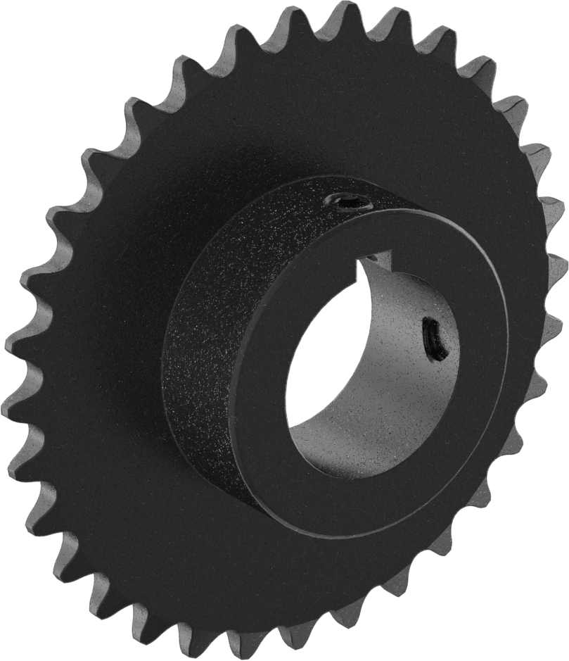 Çelik Tek Sıralı Dişli, ANSI 35 Makaralı Zincir ve 1-1/4" Mil Çapı için, 32 Diş — 32, 3⁄8", 1 1⁄4"