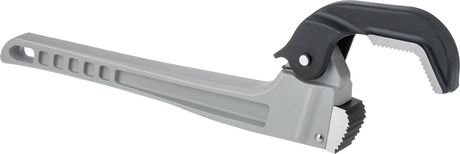 Kendinden Ayarlı Boru Anahtarı, Alüminyum, 17" Toplam Uzunluk, 2-1/2" Maksimum Çene Kapağı — 3⁄4" to 2 1⁄2", Düz, Alüminyum