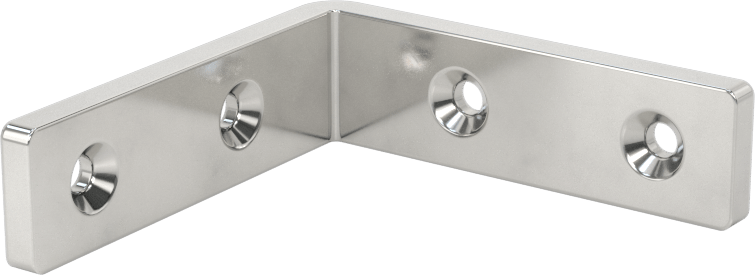 304 Paslanmaz Çelik Köşe Braketi, 1-13/16" x 1-13/16" x 1/2"
