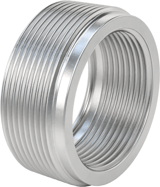 Sert Alüminyum Kanal için 2 NPT Erkek x 1-1/2 NPT Dişi Burç — Bushing, Connector, Reducer, Alüminyum, Düz