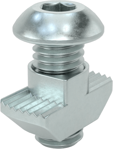 T-Yivli Çerçeve, Çekiç Somunu ve 1/4"-20 Düğme Başlı 1.5" ve 40 mm Ray — Drop In, Vida ve Somun Seti, Merkez