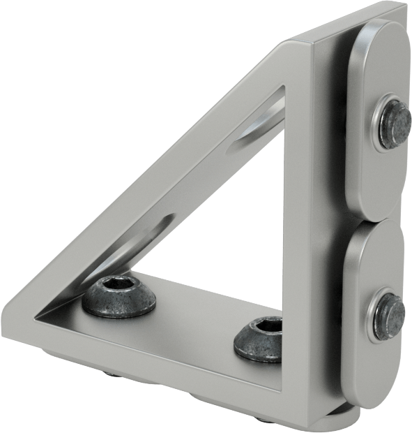 T-Yivli Çerçeve Yapısal Braket, 25 mm Yüksekliğinde Ray için Gümüş Köşebent Braket, 1-31/32" Uzunluk