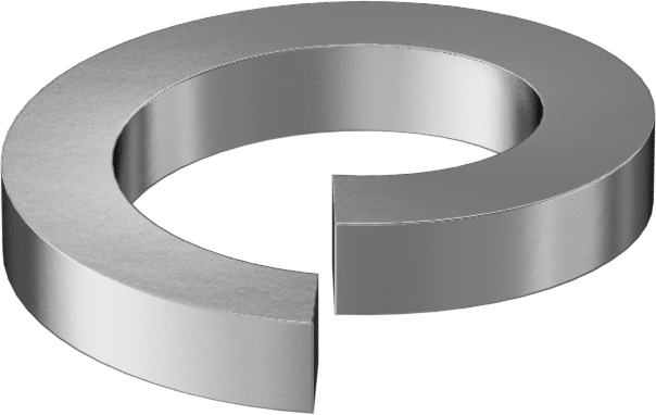 18-8 Paslanmaz Çelik Yaylı Pul, 5 Numaralı Alyan Başlı Vidalar için, 0.133" İç Çap, 0.202" Dış Çap — Bölünmüş, 18-8 Stainless Steel, Stai…