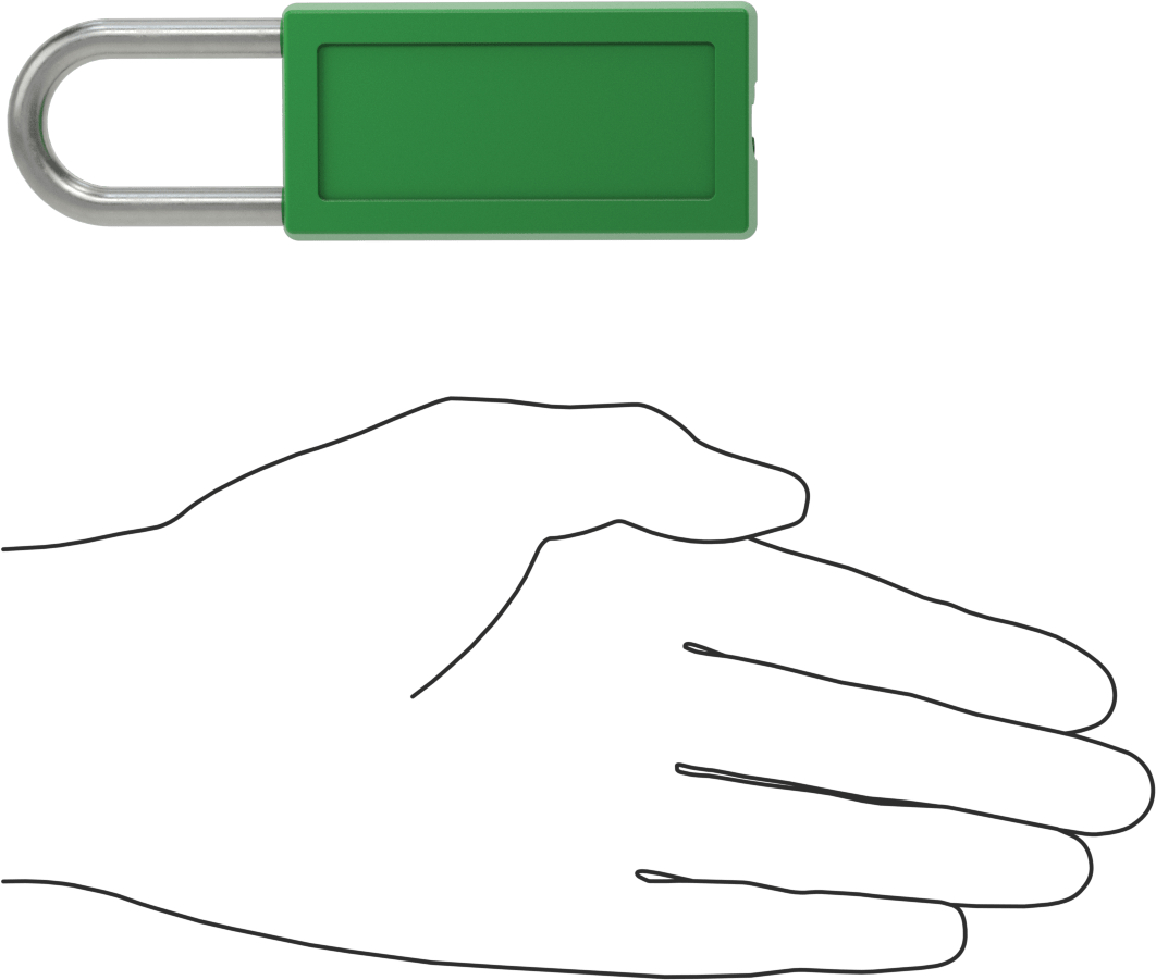 Etiketli Ekstra Boşluklu Kilitli Asma Kilit, Master Lock 411-Yeşil Gövde, #By12'ye Ana Anahtar