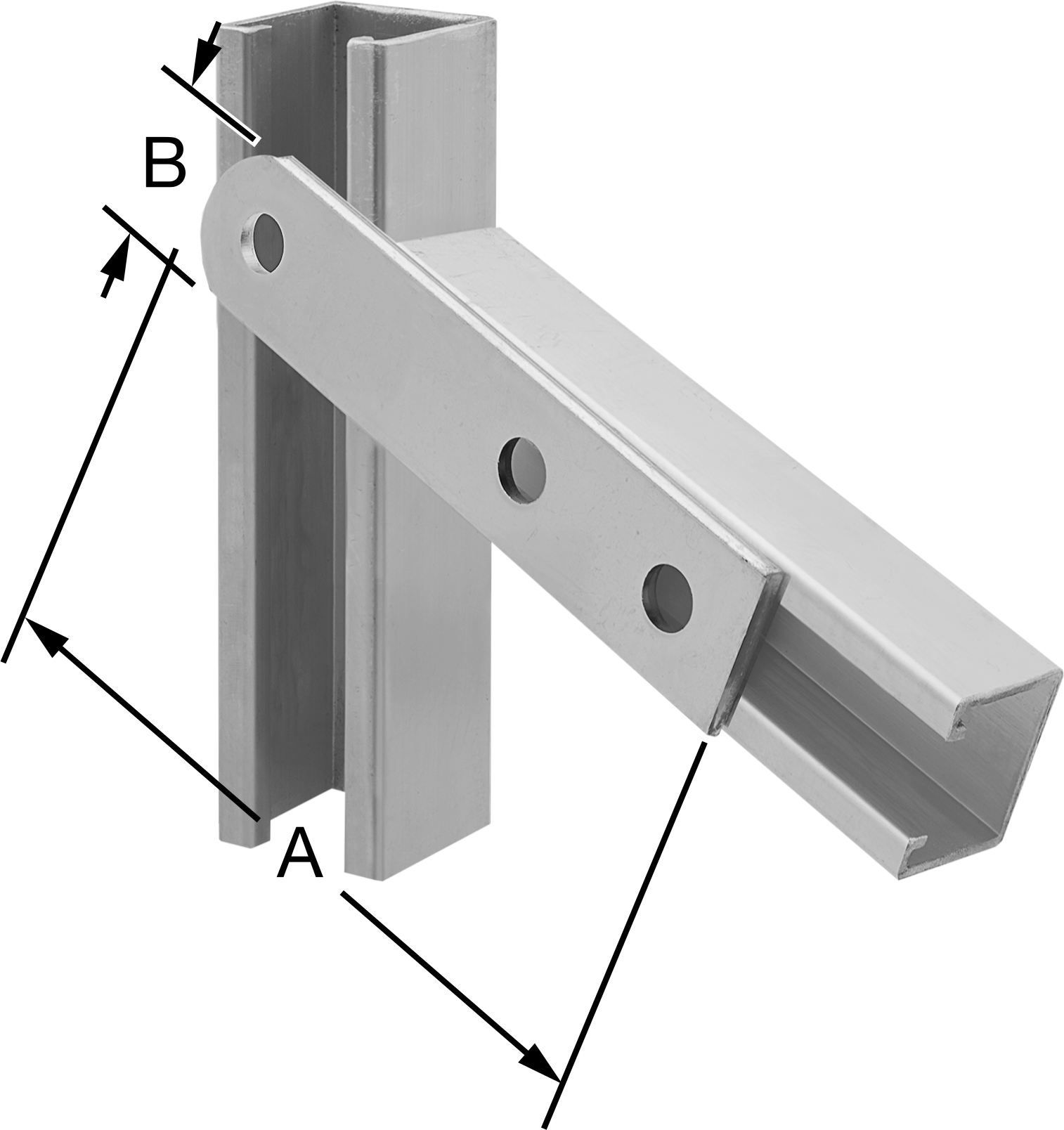 Strut Kanalı Braketi, Her Açı, 304 Paslanmaz Çelik, 7-1/8" Uzunluk
