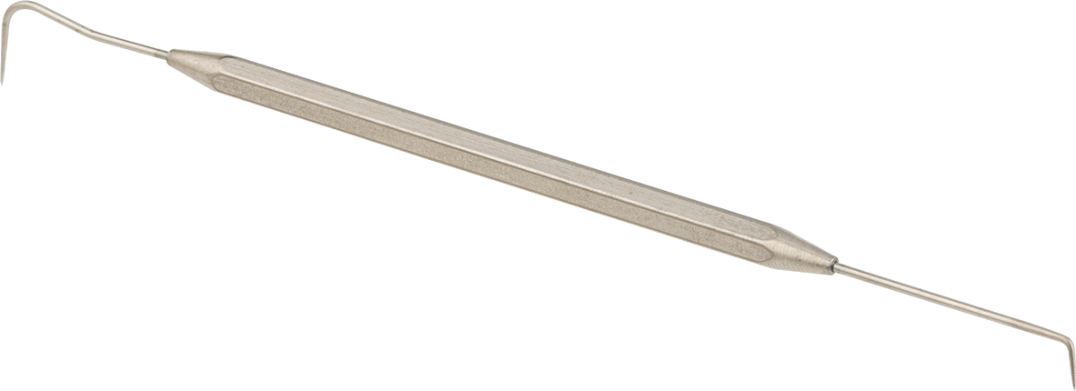 İki Uçlu Hassas Kazma, Kanca x 90 Derece Açılı Uçlar, 6-1/4" Uzunluk — 302 Stainless Steel, Stainless Steel, Düz, Düz