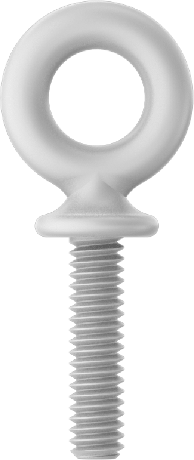 Fiberglas Yönlendirme Halka Cıvatası, Kaldırma için Omuz Yuvası, 1/4"-20 Boyut x 1" Uzunlukta Diş