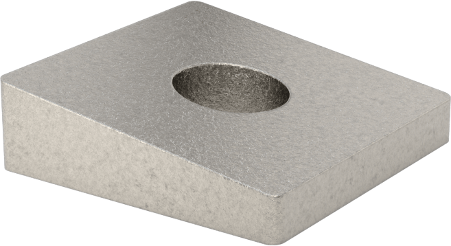 18-8 Paslanmaz Çelik Düzeltme Pulları, I-Kirişler için, 1/4" Vida Boyutu, 0.312" İç Çap