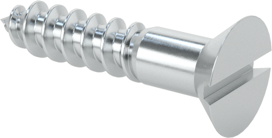 Çinko Kaplı Çelik Oluklu Havşa Başlı Vidalar, Ahşap için, 3 Boyutu, 1/2" Uzunluk