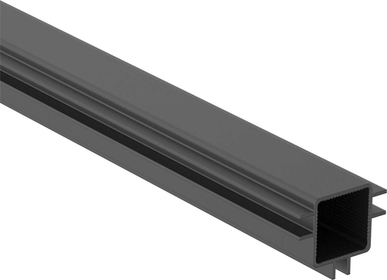 Presle Takılan Çerçeve ve Bağlantı Parçası, Toz Boyalı Standart T-Yivli Ray, 1" x 1" — Ray, Düz, Alüminyum
