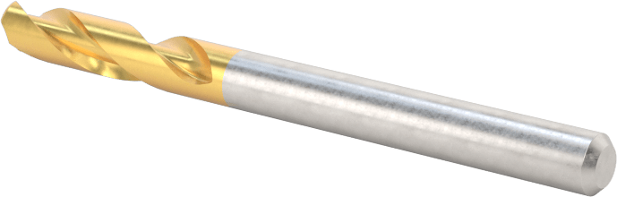 TiN Kaplamalı Karbür Yuvarlak Kenarlı Kare Uçlu Freze, 2 Yiv, 1/8" Freze Çapı, 0.015 inç Köşe Kesim Yarıçapı