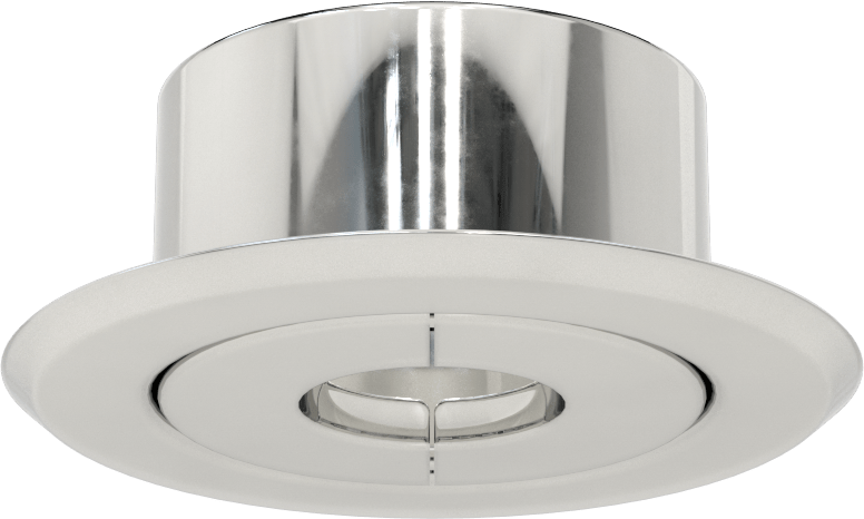 Yangın Sprinkler Başlığı için Kapak Plakası, Bölünmüş Gömme, 1/2 NPT için, 3/4" Derinlik, Krom Kaplı Çelik — Bölünmüş, Krom Kaplama, 1⁄2