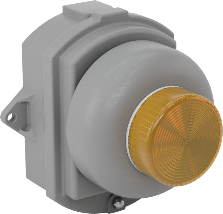 Zil Alarmlı Yanıp Sönen Işık, Dış Mekan Kullanımı için, 24V AC, 4-1/4" Çap, Sarı Işık