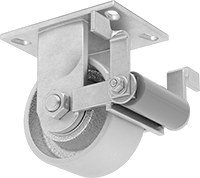 6-1/4" x 4-1/2" Plakalı Viking Tekerlek, Yüksek Kapasiteli, Frenli ve