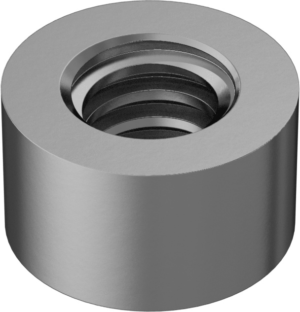 ASTM B16 360 Pirinç Acme Yuvarlak Somun, Sol Yönlü, 1/2"-10 Diş Boyutu
