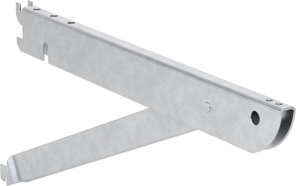 15-1/2" Derinlikli, Destekli Hızlı Montajlı Raf Braketi — Çift Yivli, 15 1⁄2", 1 1⁄2"