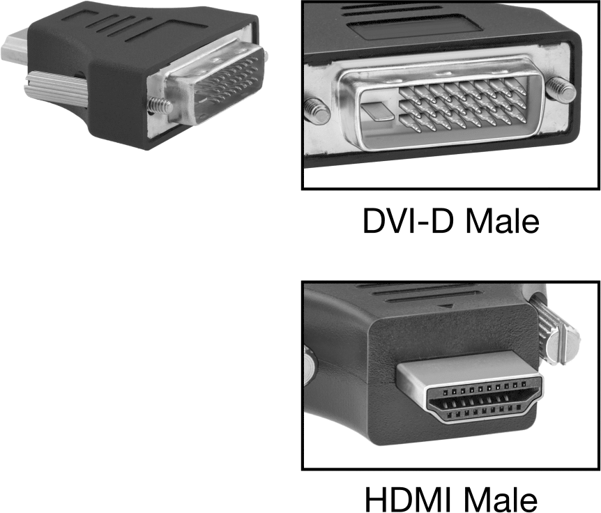 Video Adaptörü, Standart HDMI Erkek x DVI-D Erkek — Adaptör, Ses, Veri, Video, Siyah