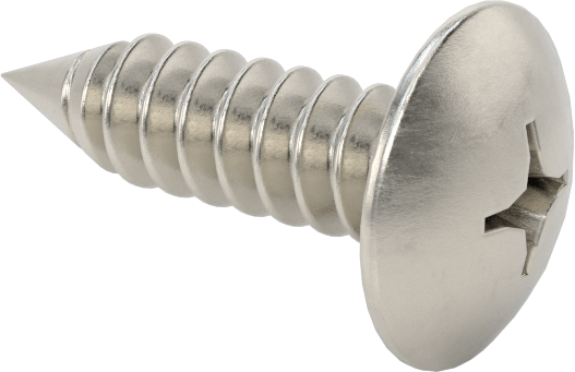 Sac Metal için Ekstra Geniş Yuvarlak Başlı Vidalar, 18-8 Paslanmaz Çelik, 14 Numaralı Vida Boyutu, 7/8" Uzunluk