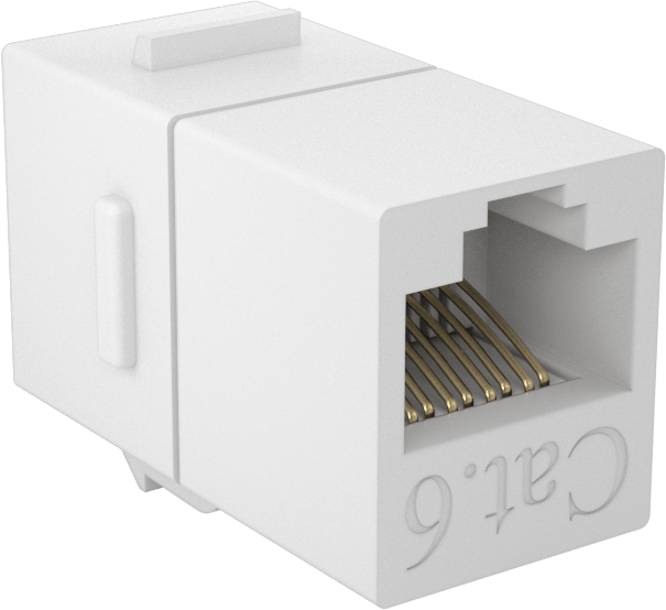 RJ45 Adaptörü, Keystone Duvar Plakaları için, Beyaz, Kategori 5E