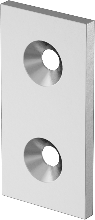 T-Yivli Çerçeve, Gümüş Montaj Plakası, 2-3/8" Genişlik x 1-1/8" Uzunluk