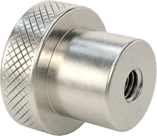 303 Paslanmaz Çelik Tırtıllı Düğme, M5 x 0.8 mm Dişli Delik, 19 mm Baş Çapı