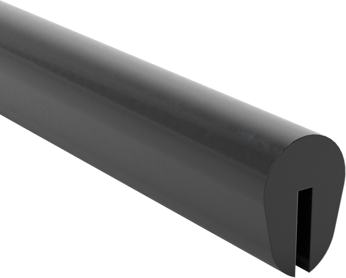 Neopren Kauçuk Kenar Çıtası, 1/32" Genişlik x 5/32" İç Yükseklik — 1⁄32", Siyah, 1⁄4"