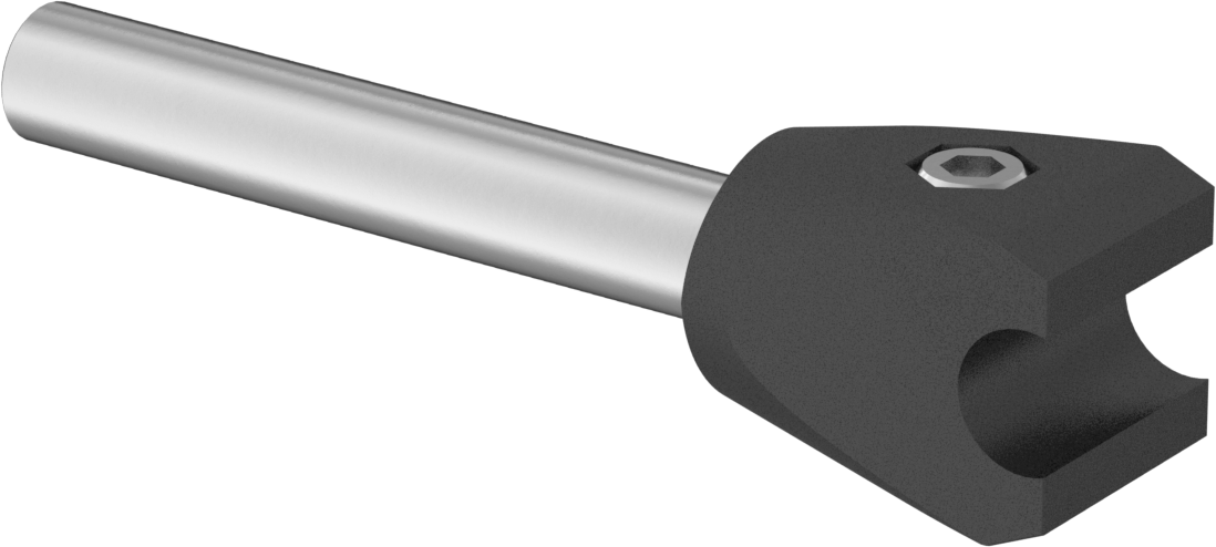 Çubuklar için Kelepçeli 3" Uzunluk Katı Montaj Çubuğu — Montaj Çubuğu, 1⁄2", 3"