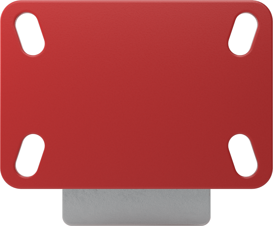 6-1/2" x 4-1/2" Plakalı Yüksek Kapasiteli Kingston Tekerlek, Sağ Taraf Frenli ve 5" Çapında Metal Tekerlekli Sert