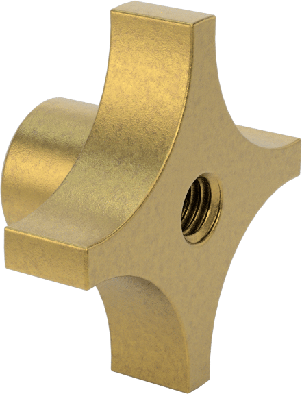 Pirinç Topuz, 3/8"-16 Dişli Delikli, 4-Arm