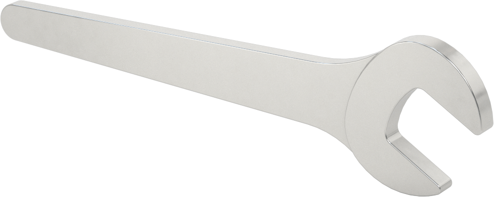 Sıkı Boşluklu Açık Uçlu Anahtar, 19 mm Boyut, 6-3/8" Toplam Uzunluk, Mat Krom Kaplama