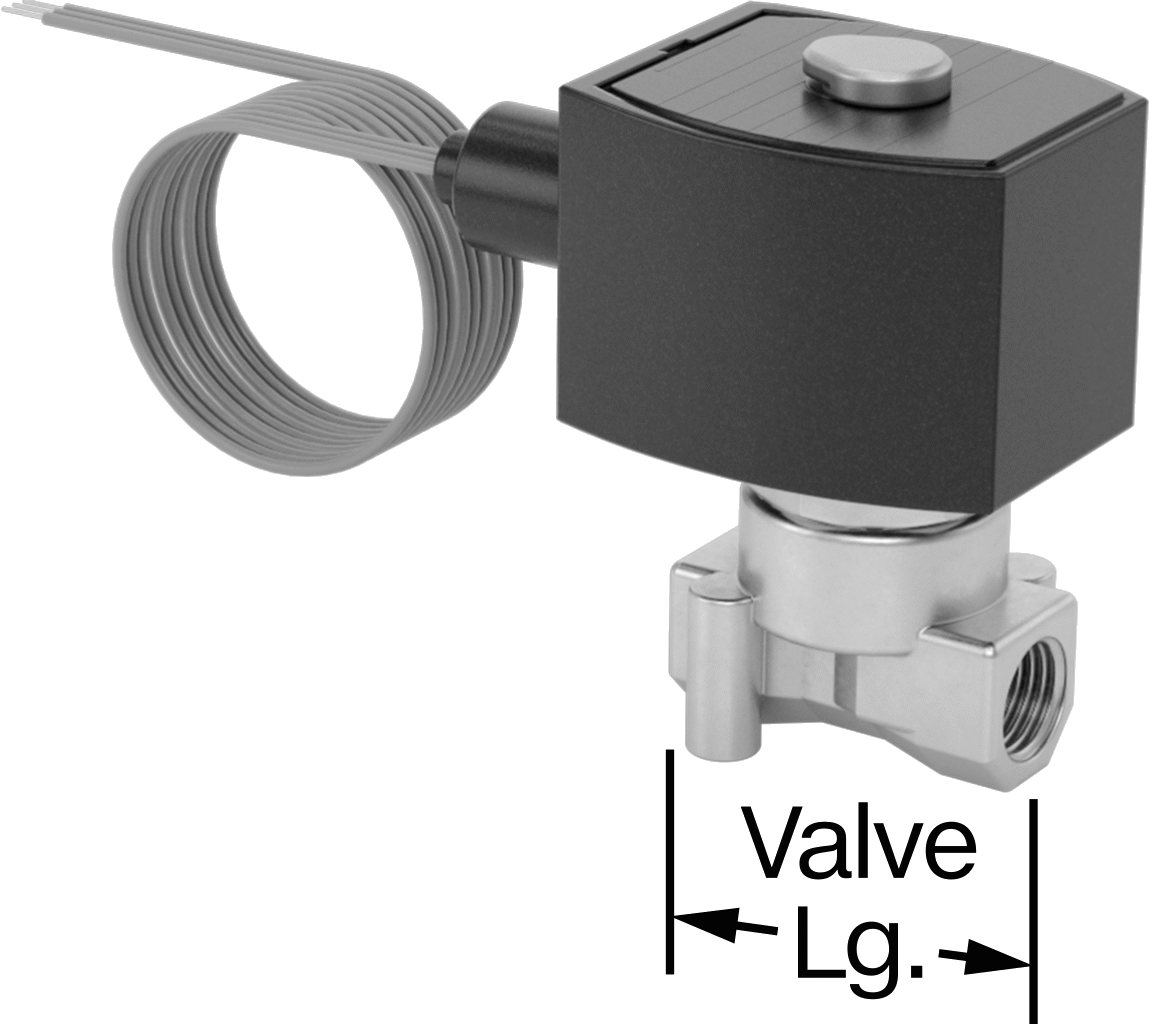Pirinç Gövdeli Kompakt Solenoid Açma/Kapama Vanası, DIN Bağlantı, Kapalı, 24V AC, 1/4 NPT Dişi, 0.35 Cv