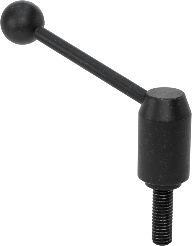 Çelik Ayarlanabilir Tutamak, 3/8"-16 Dişli 1-3/16" Uzunluğunda Saplamalı, 2-15/16" Çıkıntı — Dişli Saplama, 3⁄8"-16, 3 3⁄16"
