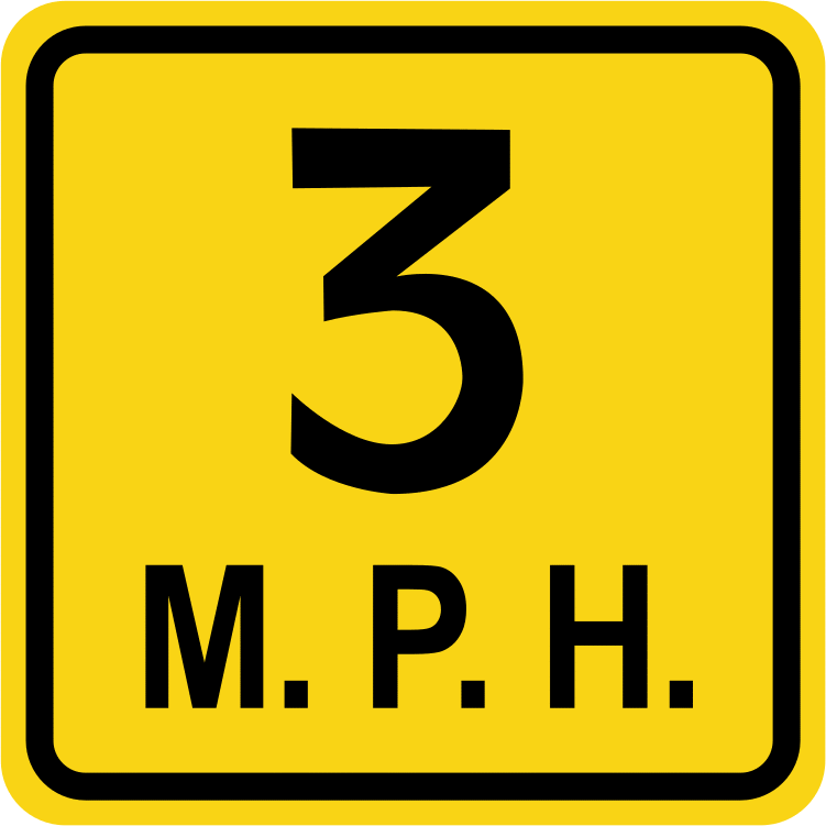 Yoğun Trafik İçin Çıkıntılı İşaretler, 3 M.P.H. Mesaj