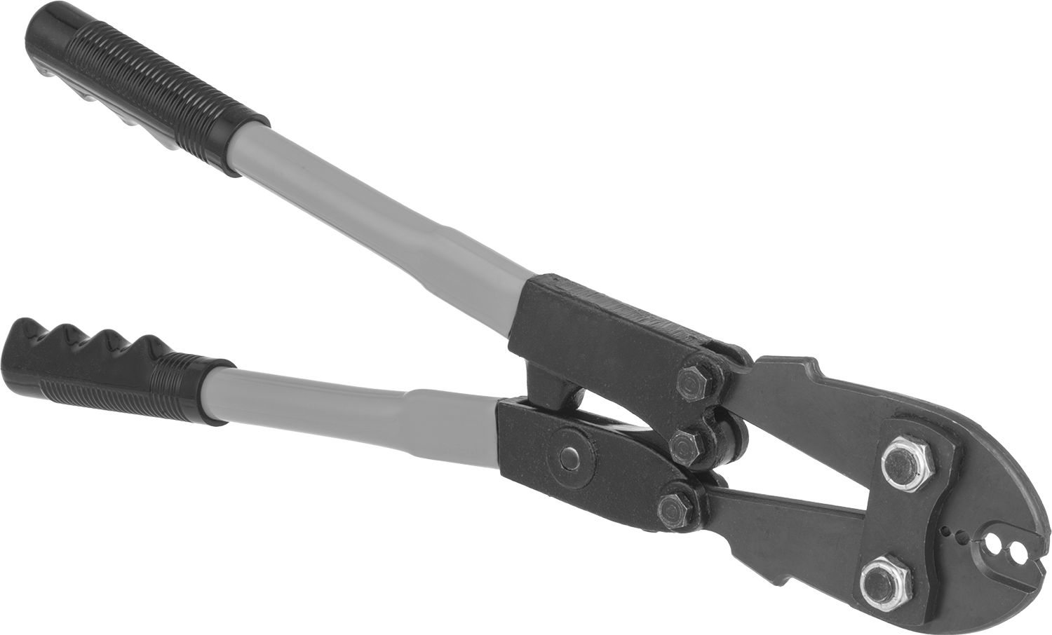 Dahili Kesiciye Sahip Sıkıştırma Aleti, Tel Halat Manşonları ve Durdurucular için, Fiberglas Sap — Alloy Steel, Steel, Fiberglas, 20"