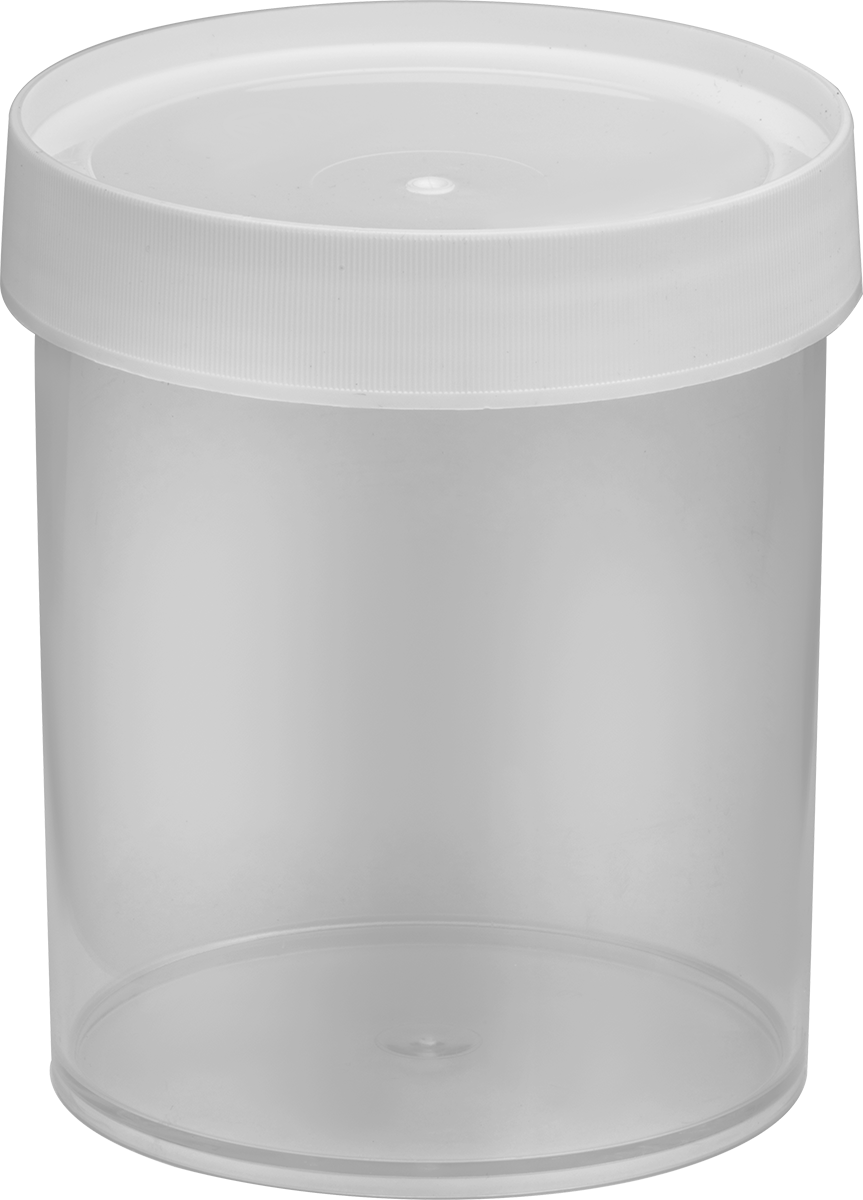 Şeffaf Polimetilpentene Plastik Kavanoz, 32 FL oz/950 ml Kapasite — 32 fl. oz., 950 ml, 5 7⁄8", Plastic, PMP, Polypropylene