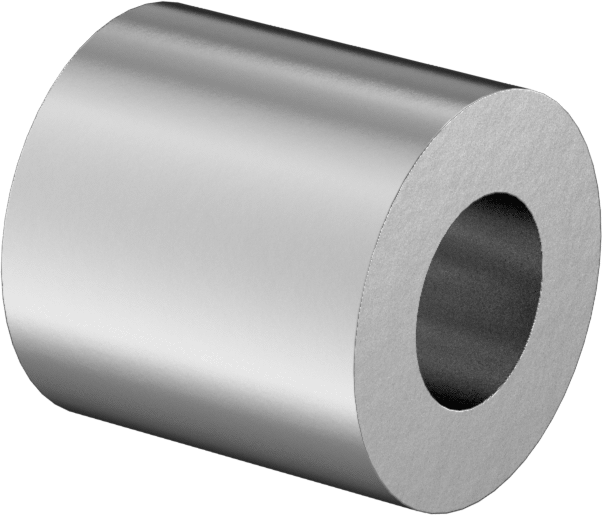 Çinko Kaplı Çelik Dişsiz Ara Parça, 1/8" Dış Çap, 1/8" Uzunluk, 0 Numaralı Vida Boyutu için