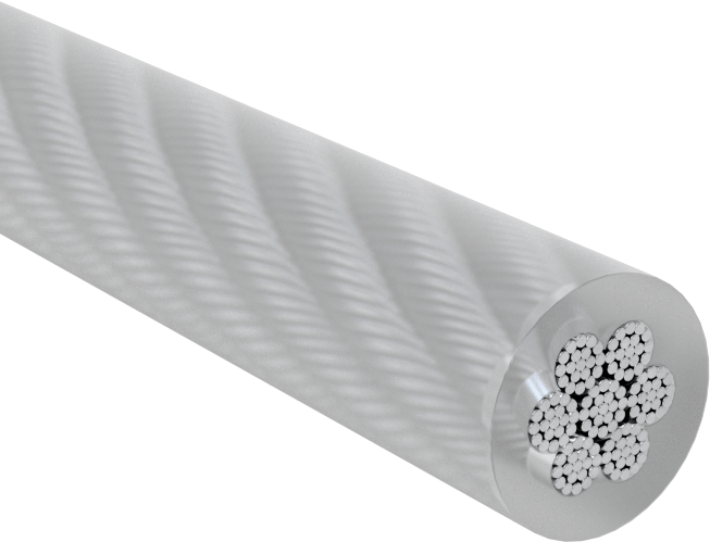 Naylon Kaplı Tel Halat, Çelik, 1/8" Çap, Mil-Dtl-83420