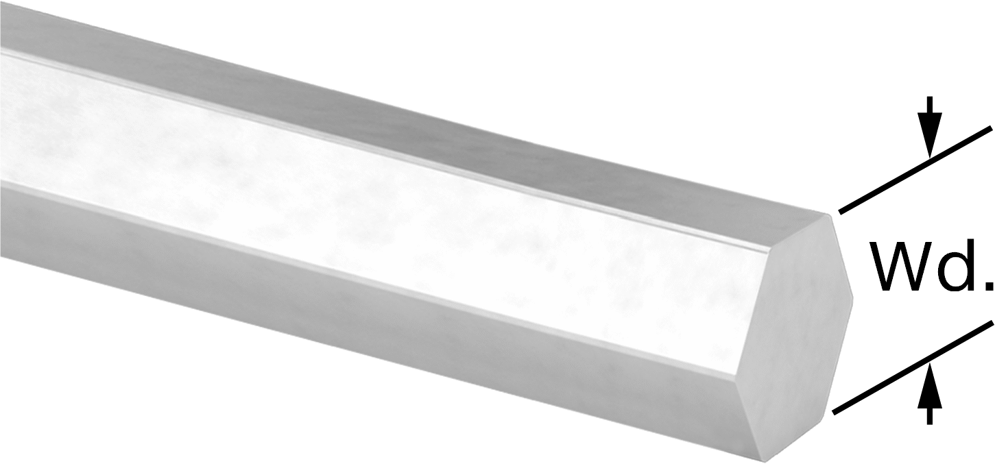 Yüksek Mukavemetli 7075 Alüminyum Altıgen Çubuk, 1/2" Genişlik