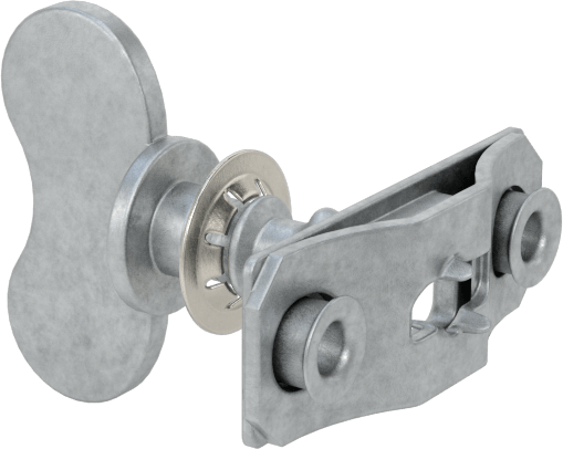 Çinko Kaplı Çelik Çeyrek Dönüşlü Sabit Panel Vidası, Perçin Montaj Somunu, Kanat Başlığı, 0.15"-0.17" Toplam Kalınlık için