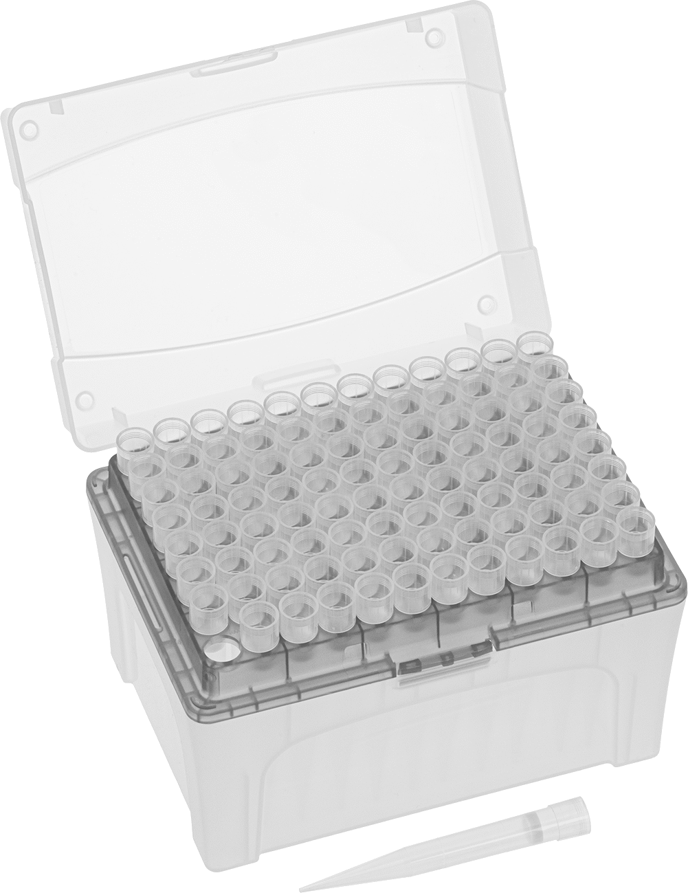 Steril Evrensel Uyumlu Pipet Uçları, Polietilen Filtreli, Raf, 0.05 ml ila 1 ml Kapasite