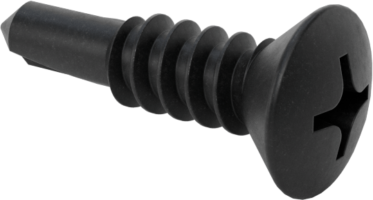 Metal için Oval Başlı Delme Vidaları, Siyah Oksit Çelik, 10 Numaralı Vida Boyutu, 3/4" Uzunluk