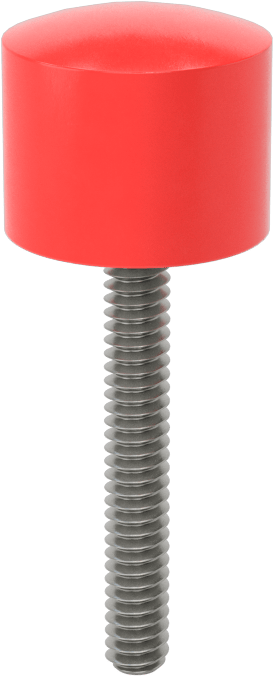 Güçlendirilmiş Dişli Tampon, Çelik Çekirdek, Poliüretan, 1-3/8" Uzunluk 10-24 Saplama, Durometre 80A