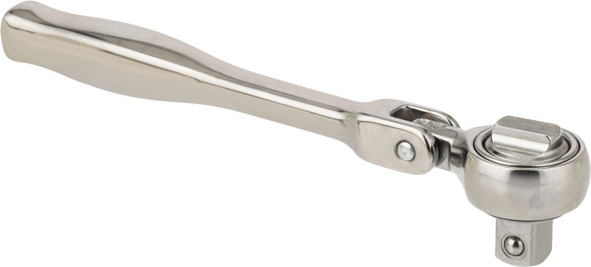 Cırcır Anahtarı, Esnek Baş, 3/8" Kare Tahrik, 5-1/2" Toplam Uzunluk — 3⁄8", Esnek, Yuvarlak