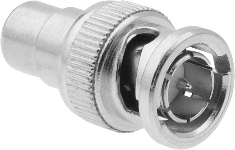 Koaksiyel Adaptör, RCA Dişi x BNC Erkek, 75 Ohm — Adaptör, Düz, 75 ohm