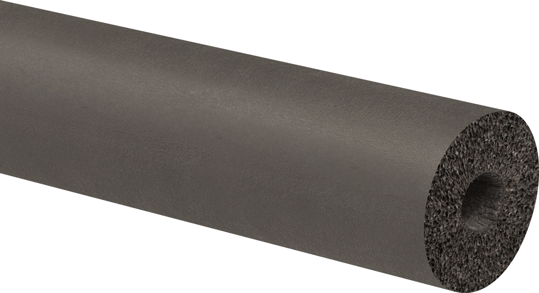 Esnek Kauçuk Köpük Boru Yalıtım Tüpü, Yarık Yok, EPDM, 1/2" Duvar Kalınlığı, 5/8" İç Çap, 6 Fit Uzunluk