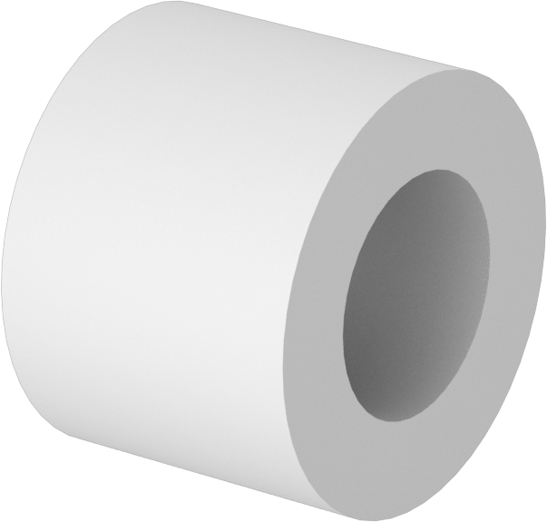 Asetal Dişsiz Ara Parça, 1/4" Dış Çap, 3/16" Uzunluk