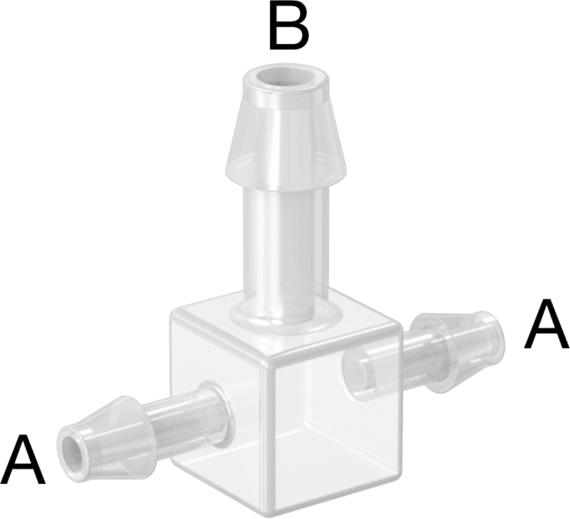 Gıda ve İçecek için Plastik Tırnaklı Boru Bağlantı Elemanı, 1/8" x 3/16" İç Çaplı Boru için Polipropilen Hat Üstü T — 1⁄8", 3⁄16", Plasti…