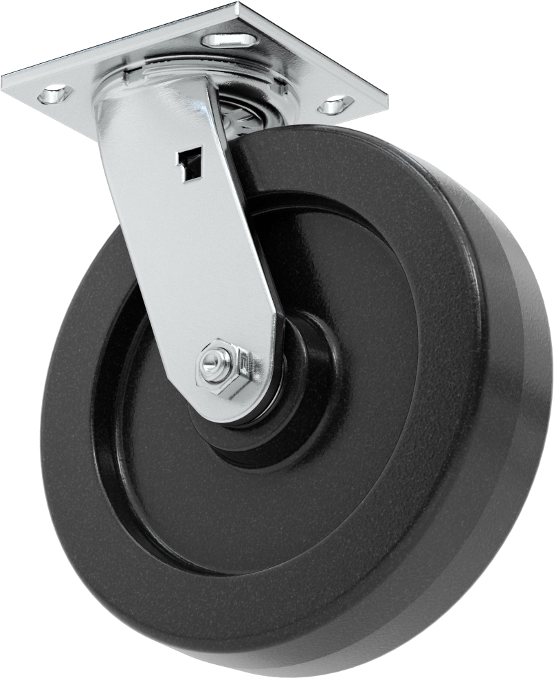 4-1/2" x 4" Plakalı Yüksek Kapasiteli Spartan Tekerlek, 8 inç Çaplı Açık Rulmanlı Fenolik Tekerlekli Döner Tekerlek