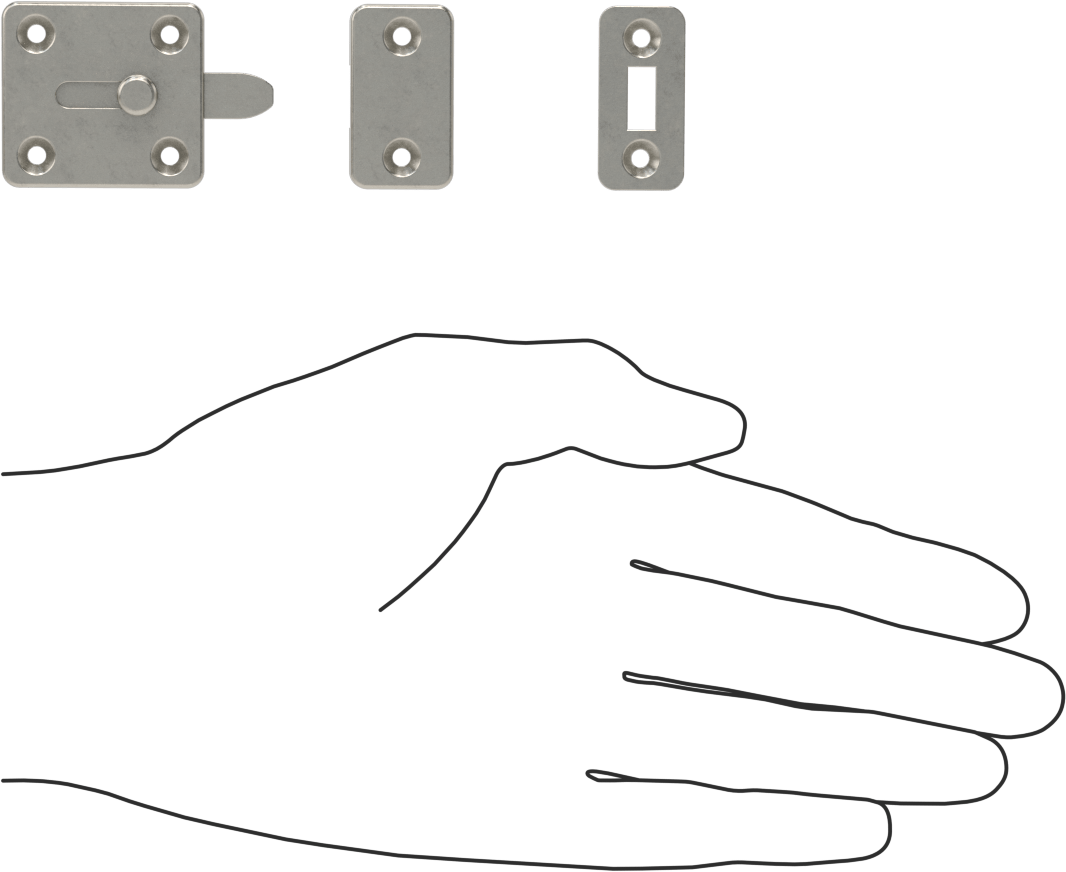 Kayan Cıvata Mandalı, 304 Paslanmaz Çelik, 1-1/4" Yükseklik x 1-3/8" Genişlik
